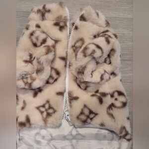 Faux Fur Puppy Vest with Brown Pattern